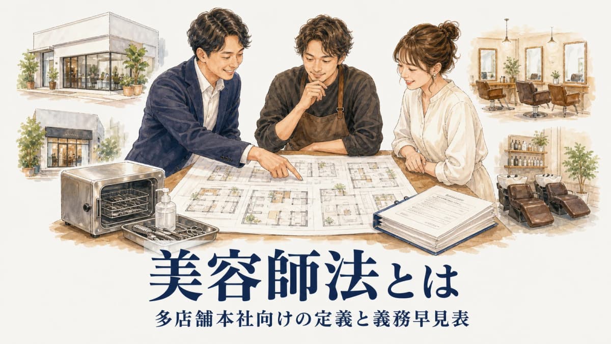 美容師法を多店舗本社向けに解説|美容室経営の義務早見表【2026年版】