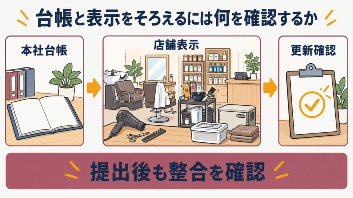 台帳と店舗表示の更新連携図