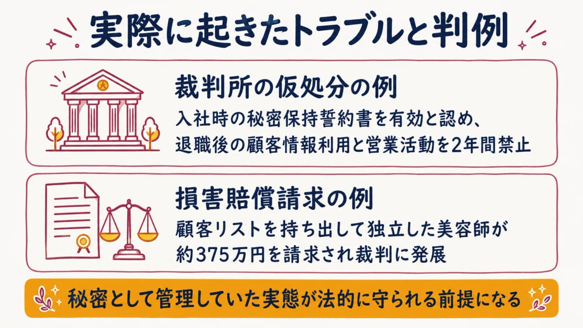 美容室の顧客情報トラブル・判例早見表