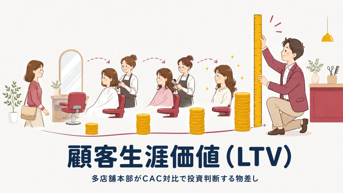 美容室のLTV(顧客生涯価値)|多店舗本部が要素データを組成しCAC対比で投資判断する【2026年版】