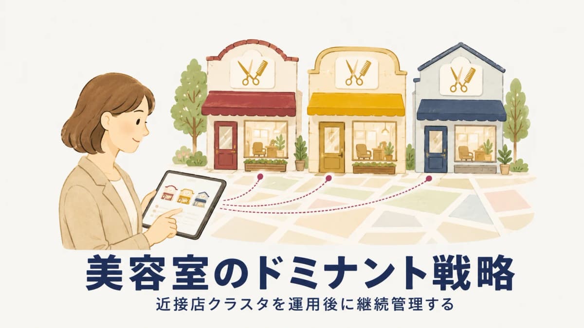 美容室のドミナント戦略|多店舗本部が近接店クラスタを運用後に継続管理する【2026年版】