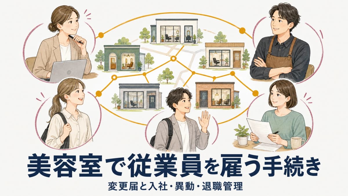 美容室で従業員を雇う手続き|変更届と入社・異動・退職管理【2026年版】