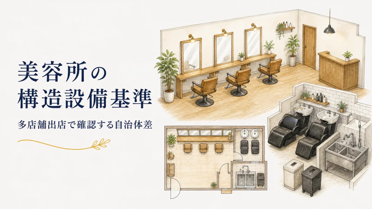 美容所の構造設備基準|多店舗出店で確認する自治体差【2026年版】