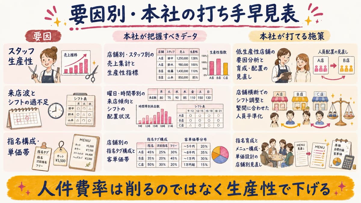 3要因×把握データ×打ち手のマトリクス