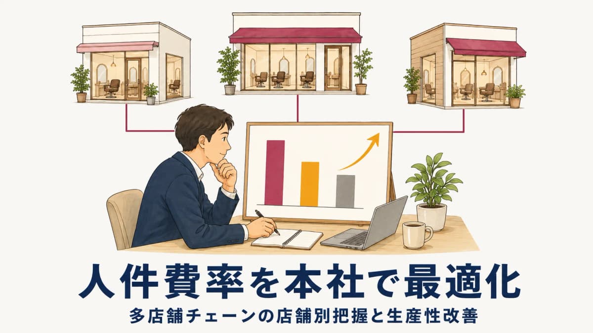 【2026年版】美容室チェーンの人件費率を本社で最適化する方法|多店舗の店舗別把握と生産性改善