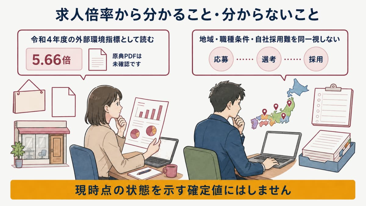 求人倍率から分かる範囲と分からない範囲を示した図