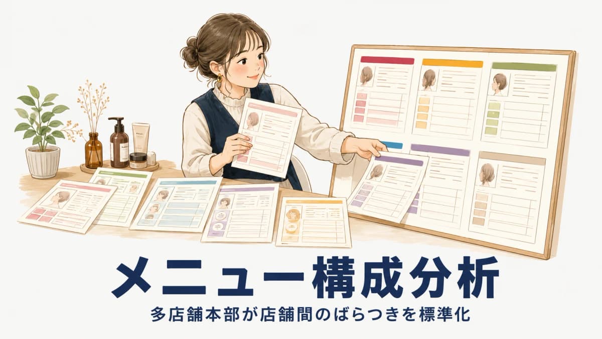 美容室のメニュー構成分析|多店舗本部が店舗間のばらつきを標準化する【2026年版】