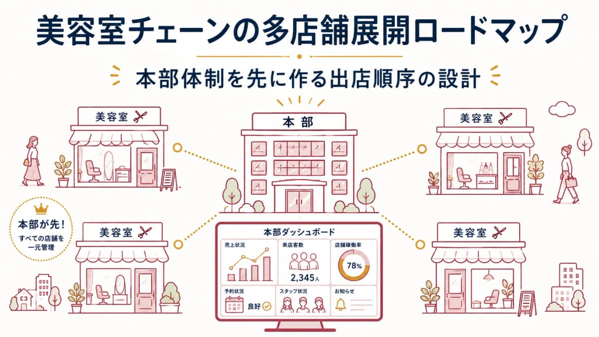 【2026年版】美容室チェーンの多店舗展開ロードマップ|本部体制を先に作る出店順序の設計