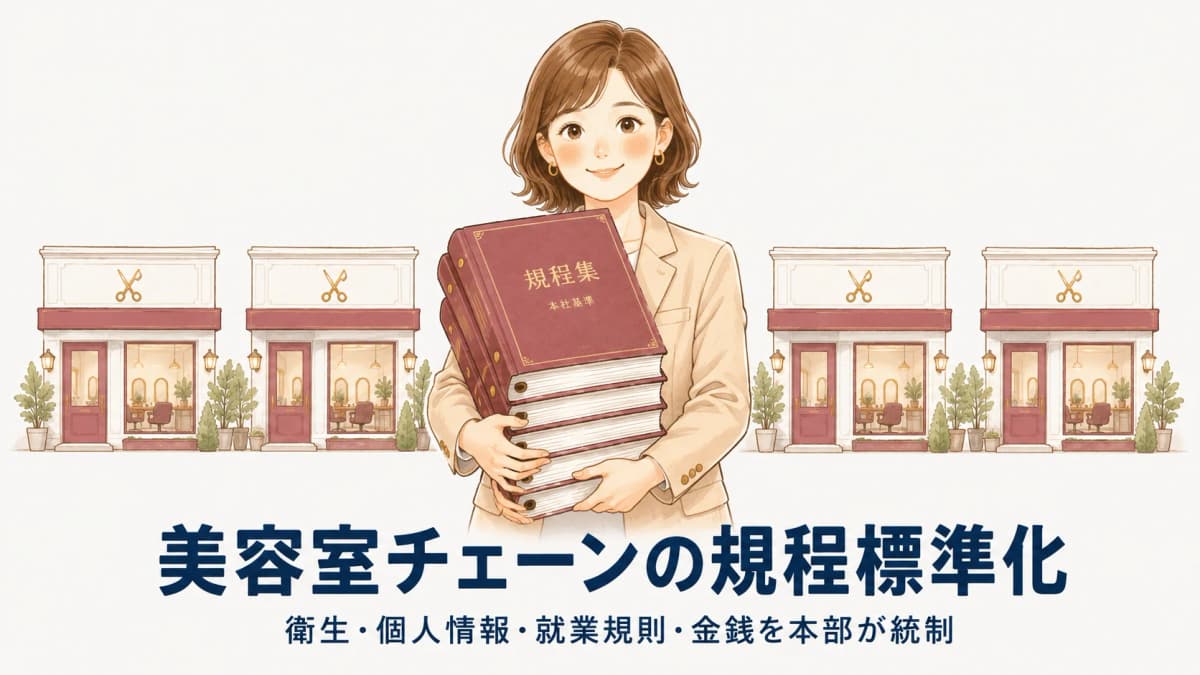 美容室チェーンのルール・規程の標準化|多店舗本部が衛生・個情・就業規則・金銭の統制を整える【2026年版】