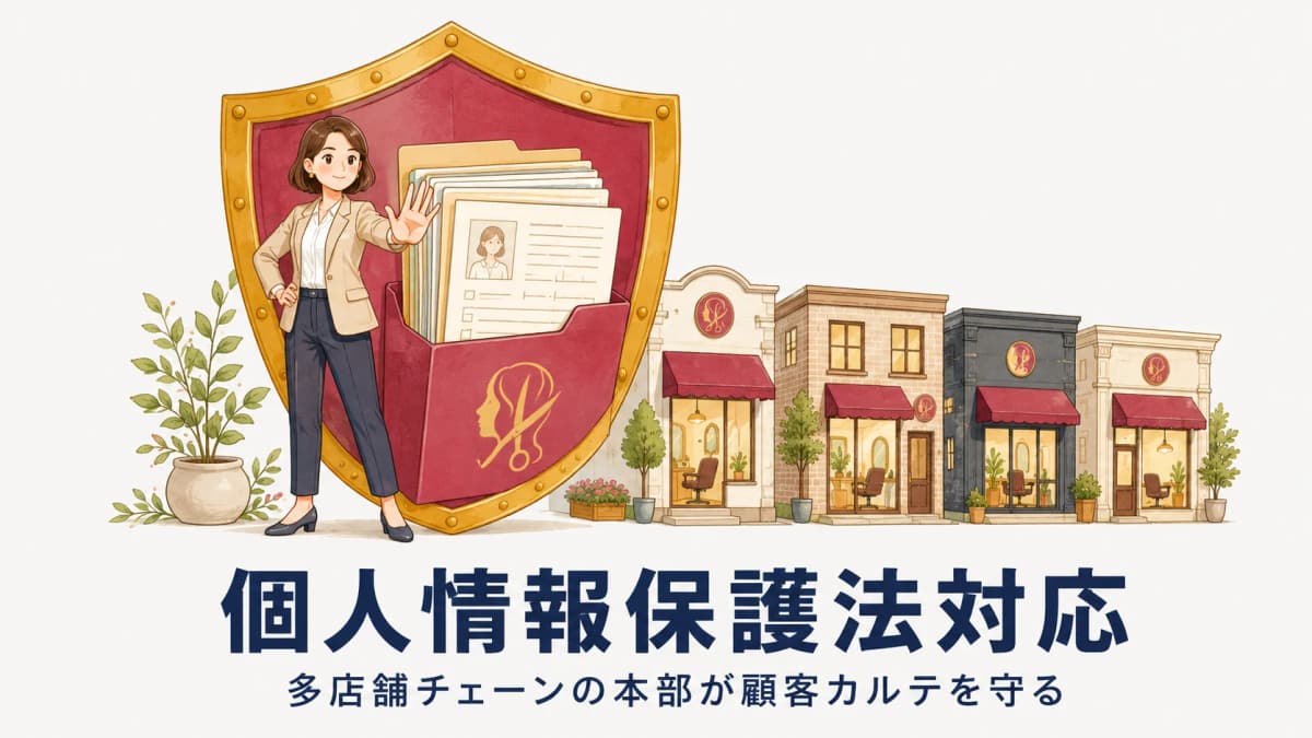 美容室の個人情報保護法対応|多店舗チェーンが安全管理措置の体系で顧客カルテを守る【2026年版】