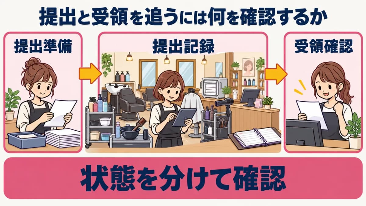 提出・受領の状態を追う進行図