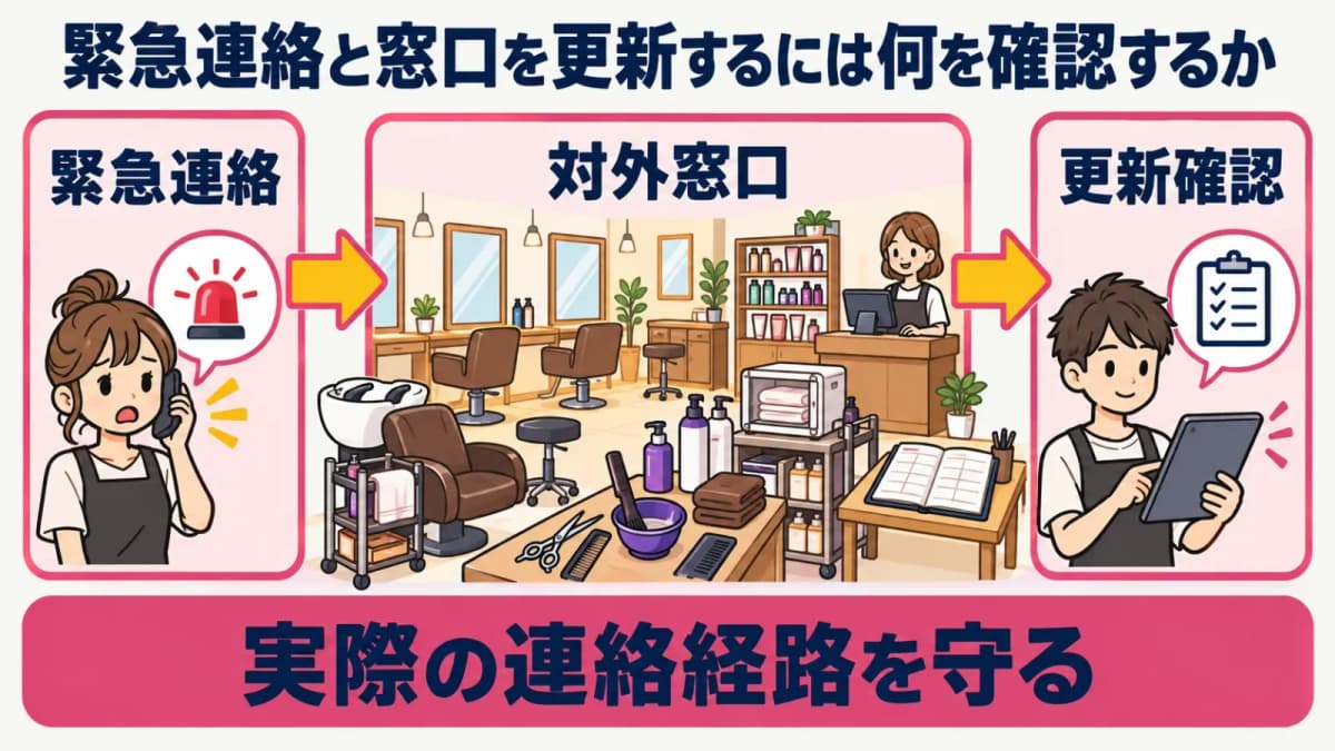 緊急連絡と対外窓口の更新図