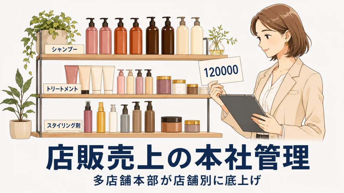 美容室の店販(物販)売上管理|多店舗本部が店舗別に底上げする標準化ノウハウ【2026年版】