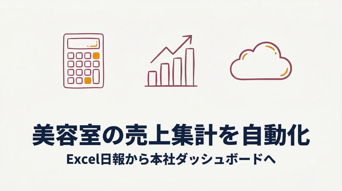 美容室の売上集計を自動化する方法|多店舗のExcel日報から本社ダッシュボードへ【2026年版】