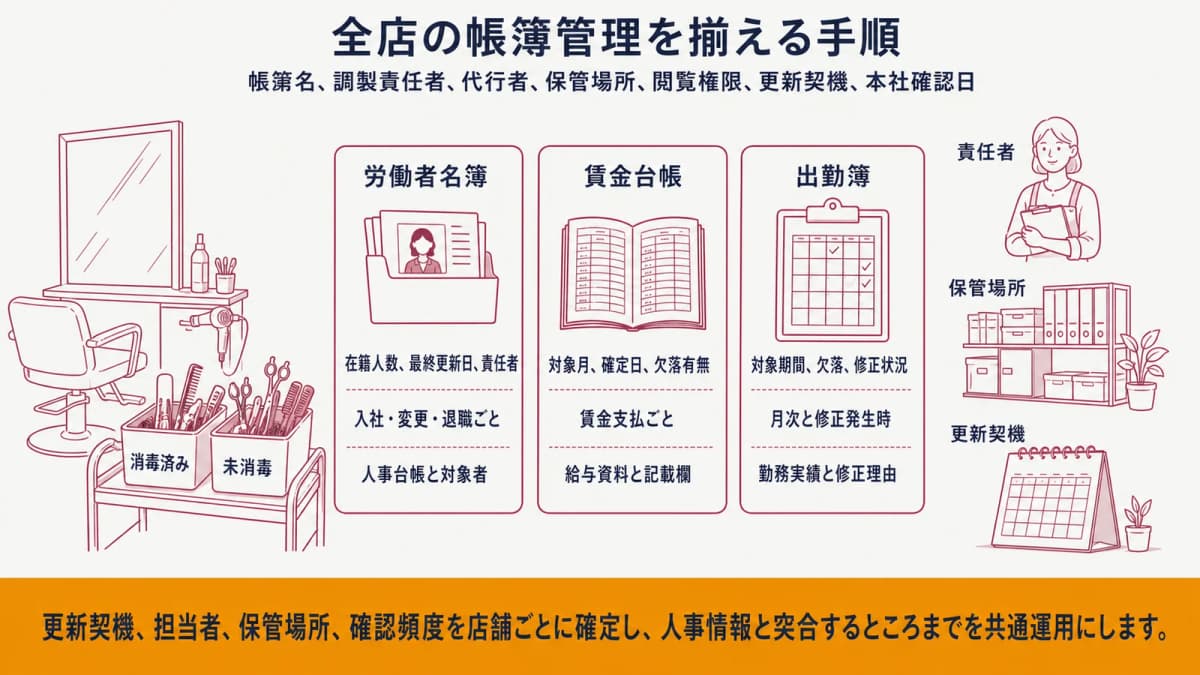 全店の帳簿管理を揃える手順