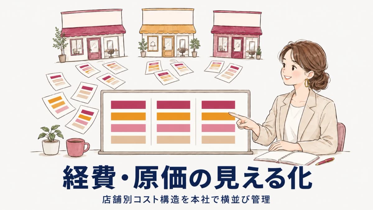 美容室チェーンの経費・原価を本社が見える化する方法|店舗別コスト構造の横並び管理【2026年版】