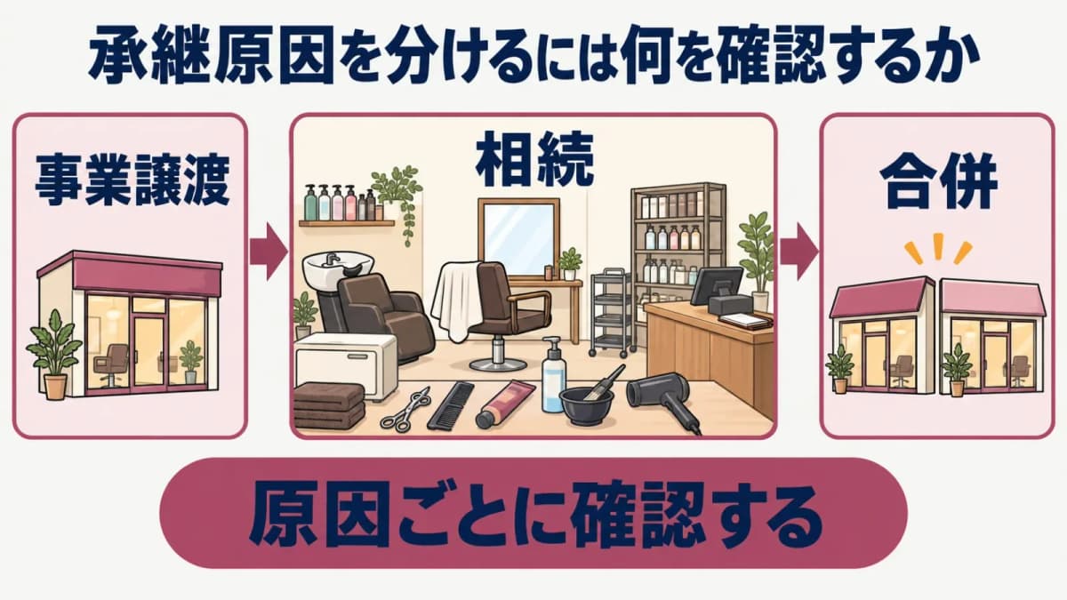 事業譲渡・相続・合併の承継分類図